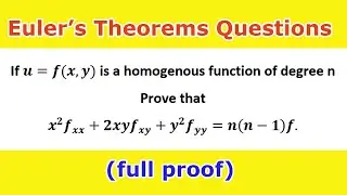 8. Second Order Euler's Theorem Proof