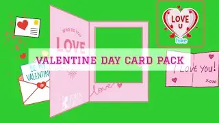 Animated valentine day card green screen (only free for subscribers )