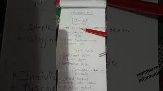 introduction ,formula of arithmetic mean ,series, type calculation or method of arithmetic mean