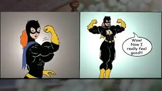 Muscle growth super batgirl  girl comic
