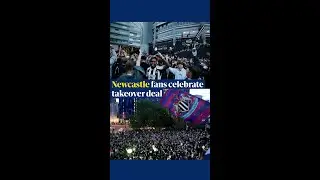 Newcastle United fans celebrate takeover deal #shorts