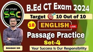 English Practice Question | Set-18 | Odisha Govt B.Ed CT Entrance Exam 2024