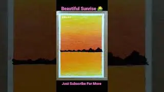 Beautiful Sunrise 🌄 Scenery | How To Draw Sunrise Drawing #shorts #drawing #oilpastel #scenery