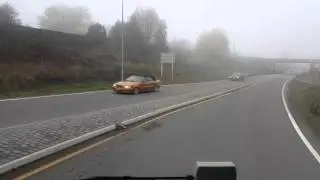 Pulled over by Cops. Foggy as hell.