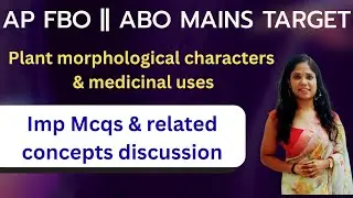 🎯 AP FBO | ABO - MAINS || PLANT MEDICINAL USES || JOI IN  MCQs BATCH || GET MAX SCORE IN PAPER-2 ||🎯