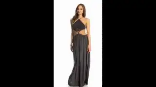 Indah Need Want Love Revel Solid Crochet Halter Cutaway Cover Up Maxi Dress | SwimOutlet.com