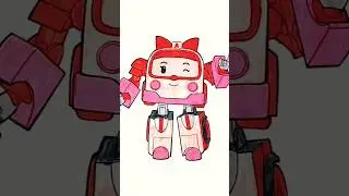 Раскраска Робокар Поли 🌈 Машина скорой помощи Эмбер 🌈 Coloring Robocar Poli With Amber #shorts