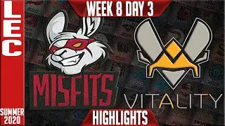 MSF vs VIT Highlights | LEC Summer 2020 W8D3 | Misfits Gaming vs Team Vitality