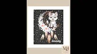 Personalized Baby Blanket Wolf and Dreamcatcher Design Nursery Decor Custom Throw Baby Gift Newbo...