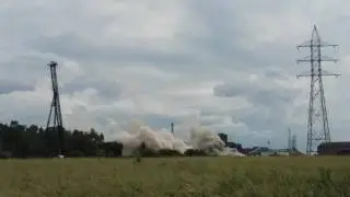 Huge demolition power plant bombing dynamite Belgium, Kluisbergen
