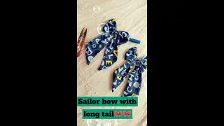 Taj Trends, long tail bow, sailor bow, DIY hair bow, hair accessory #scrunchies #bow #youtubeshorts 