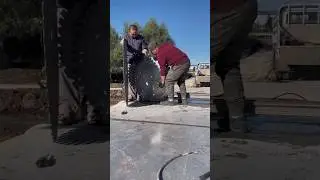 Saw blade replacement process 900mm blade to 1.2m blade for cutting concrete in depth
