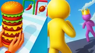 Giant Rush Burger Cannon Cooking Run Gameplay