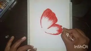 easy oil pastel drawing -  beautiful glitter butterfly#viral