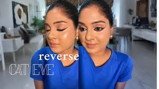Reverse cat eye look step by step tutorial #makeuptutorial #makeup #kannada