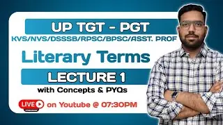 UP TGT-PGT Literary Terms 📚| Concepts + PYQs Explained | English Literature Lecture 1