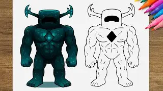 How to Draw Minecraft Warden Easy | Step by Step Minecraft Drawing Tutorial