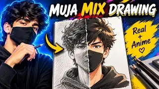 How to draw easy mask boy drawing//step_ by_ step Drawing 😉