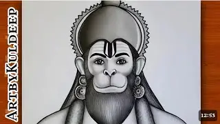 How Lord Hanuman Became The Avatar Of Strength & Power |step by step easy Hanuman ji drawing 🚩🌏