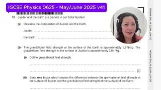 Обсуждение PYQ: май/июнь 2025 г., версия 41, вопрос 10 (космическая физика) — физика IGCSE — Phys...