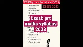 DSSSB prt maths syllabus 2023 #dsssb prt syllabus 2023 #teaching job #shorts