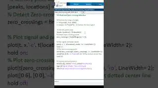 Identify peak value and zero-crossing in a signal with MATLAB #Shorts