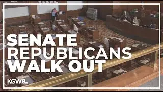 Oregon Senate Republicans walkout in Salem
