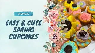 Turn Box Cake Mix into Adorable Spring Flower Cupcakes 🌼 | Easy Decorating Tips