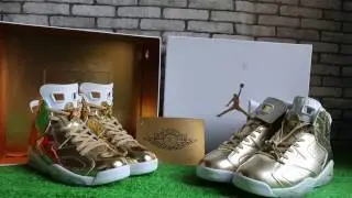 Real vs Fake of Air Jordan 6 Pinnacle Gold Comparison HD Review