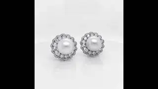 18kt white gold diamond earring