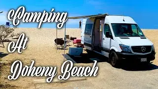 Sprinter Camper Van Conversion.  Camping at Doheny Beach