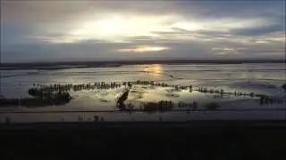 Relaxing Sunset filmed with a DJI Phantom 3 over the Sacramento Deep Water Ship Channel