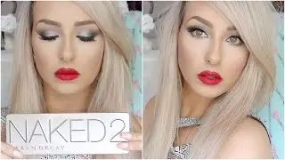 Dramatic makeup look naked 2 palette red lips | Rosanna Pierce Collab