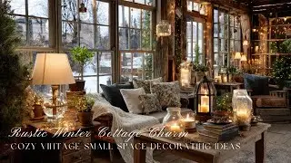 Rustic Winter Cottage Charm ❄️| Cozy Vintage Small Space Decorating Ideas