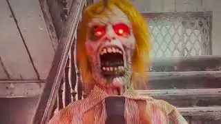 Haunted Hill Farm 2023 Chainsaw Sawyer the Animatronic Zombie Carver with Movement