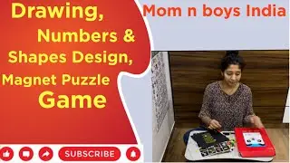 Numbers,Shapes,Drawing Design Activity At Home | Magnet Games With Learn Activity |Mom n boys India