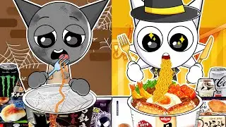 Wenda Gray Eating Korean Food: Spicy Soup Buldak Ramen Giant Beef Intestine | ASMR Mukbang