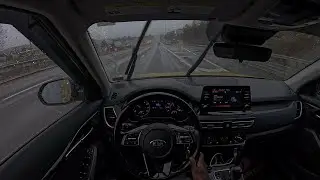 ASMR RAINY HIGHWAY POV DRIVE 