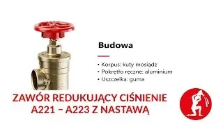 Zaw&oacute;r redukujący ciśnienie A221 &ndash; A223 z nastawą fabryczną