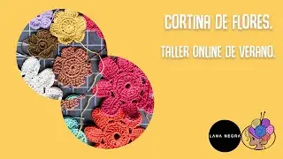Flores para mega cortina en Lana Negra.