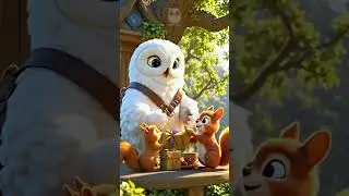 Owly & Billy: Coffee, Friendship, and a Riverside Stroll! ☕🦉🐿️ #shorts #shortvideo #aianimation #owl