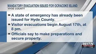 State of emergency and mandatory evacuation issued for Ocracoke Island due to Hurricane Erin