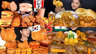 Korean 🇰🇷 VS Indian 🇮🇳 Food 🥵🔥 | Extreme Spicy ASMR Mukbang 🤤