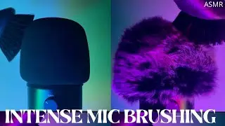 ASMR Intense Mic Brushing With A Scrub Brush ~ No Talking