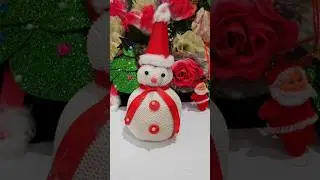 snowman using old white socks#creativeisha#snowman#sockssnowman#ytshorts#trendingshort#christmas