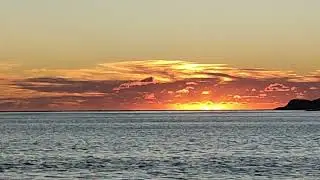 Sunset turning into a lava red sky, Croatia sea coast, Rovinj 