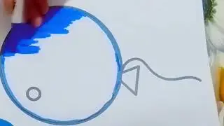 ASMR coloring  and frog#ball# orange paint# color#....