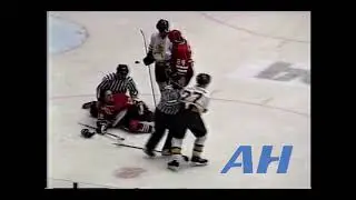 CHL Nov. 5, 1994 Denis Beauchamp,MEM v Dominic Maltais,FW Memphis Riverkings Fort Worth Fire