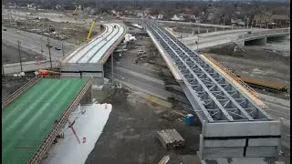 Michigan Interchange Construction In Detroit, Michigan On 3/12/2023 In 4K