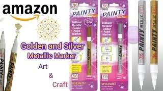 Painty Extra Fine Metallic Marker Gold And Silver | Golden and silver marker for art and craft #fyp
